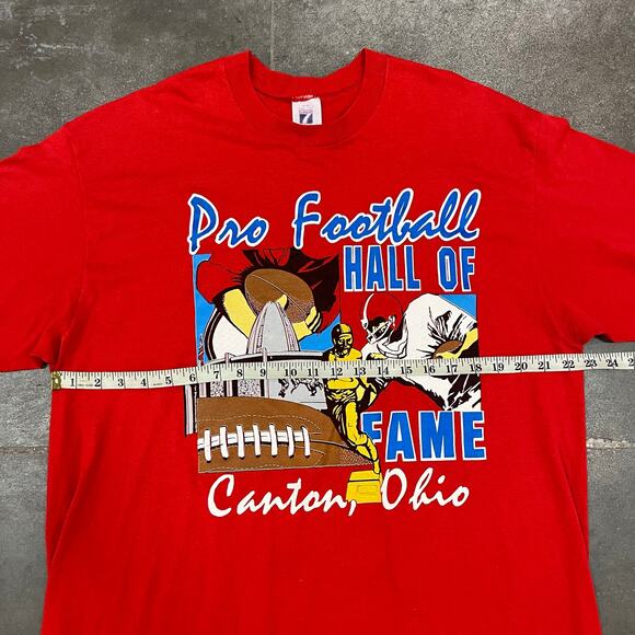 Vintage 90s Logo 7 Pro Football Hale of Fame Canton Ohio T-Shirt XXL - Picture 4 of 5
